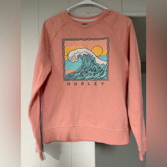Hurley Sweaters - Hurley Coral Wave Graphic Women's Sweater